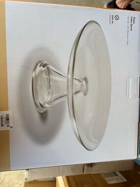 Glass Cake Stand - Clear Glass Pedestal